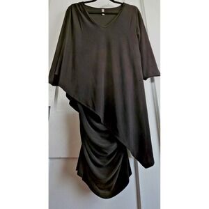 Last Tango Versatile Tunic Dress jersey black 3/4 sleeves woman Sz M USA made